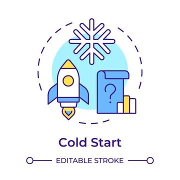 Cold start multi color concept icon Stock Illustration
