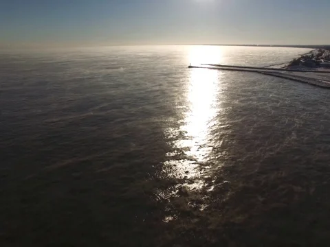Cold Steaming Lake Stock Footage 71285756