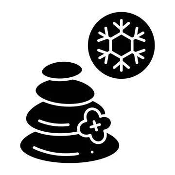 Cold Stone Glyph Icon Illustrazione stock