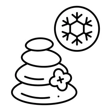 Cold Stone Line Icon Stock Illustration