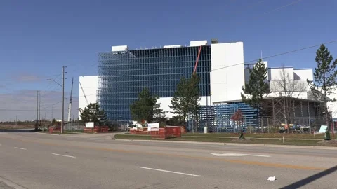 Cold storage building construction ahead of COVID 19 pandemic vaccine Stock Footage 142318921