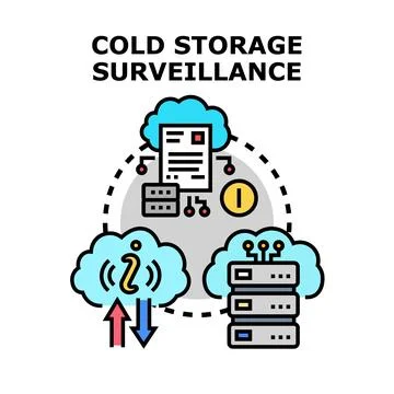 Cold storage surveillance concept securing data Stock Illustration