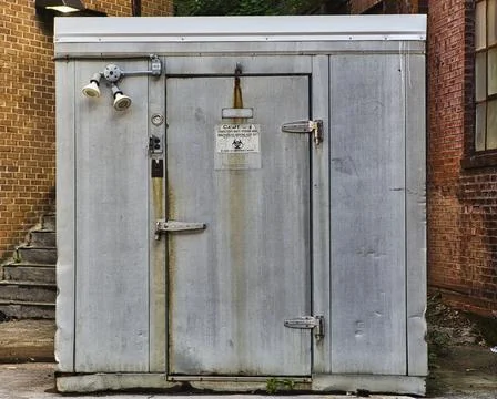 A cold storage unit for  infectious  waste Foto stock