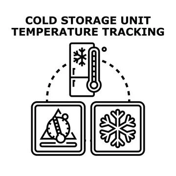 Cold storage unit temperature tracking monitoring system Stock Illustration