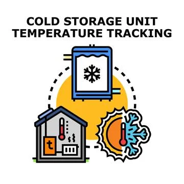 Cold storage unit temperature tracking system controlling climate 스톡 일러스트