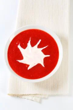 Cold strawberry soup Stock Photos