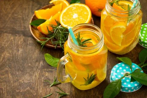 Cold summer drink set. Refreshing summer berry Lemonade, lemon mint Tea. Stock Photos