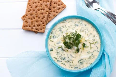 Cold summer soup Stock Photos