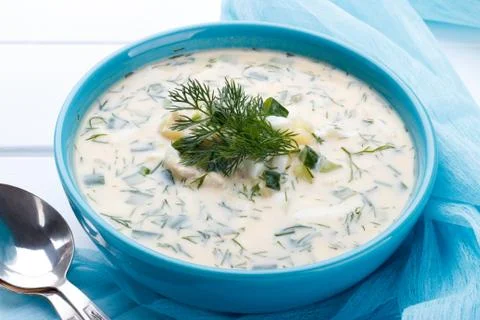 Cold summer soup Stock Photos