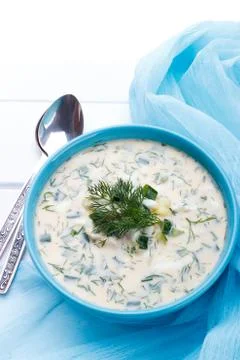 Cold summer soup Stock Photos