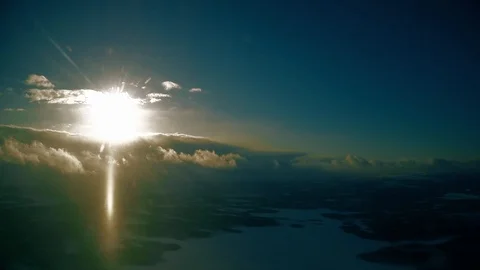 Cold sun above the clouds Video stock 91071294