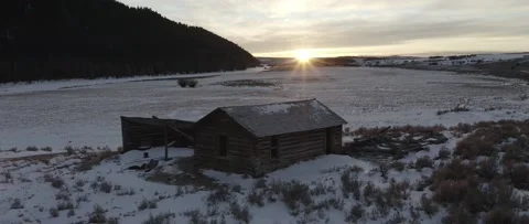 Cold Sunset Aerial Stock Footage 238405686