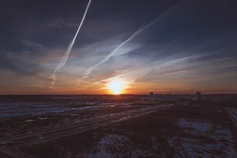 Cold sunset Stock Photos