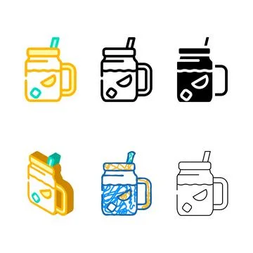 Cold tea color icon vector modern color Stock Illustration