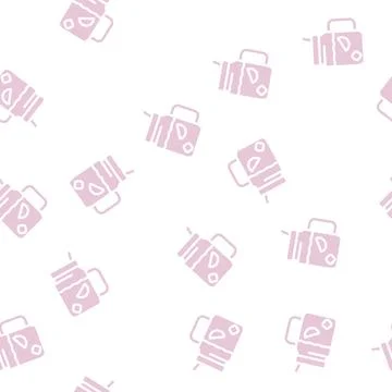 Cold tea glyph vector seamless pattern black Stock Illustration