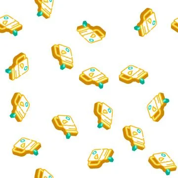 Cold tea isometric icon seamless pattern color イラスト素材