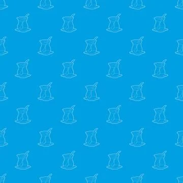 Cold tea pattern vector seamless blue 스톡 일러스트