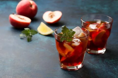 Cold tea peach Stock Photos