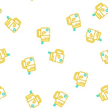 Cold tea vector seamless pattern color Stock Illustration