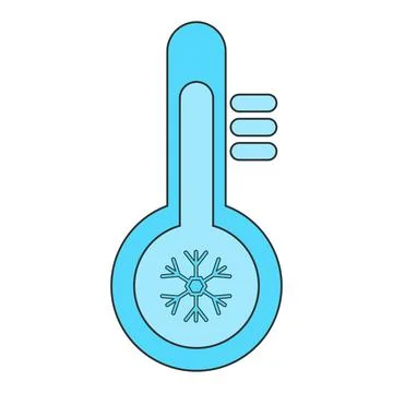 Cold temperature thermometer or temperature indicate. weather on isolated w.. Stock Illustration