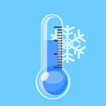 Cold Temperature Thermometer with Snowflake Icon Illustrazione stock