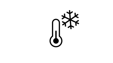 Cold Temperature Thermometer Snowflake Wash Icon Stock Footage 335575254