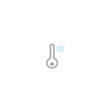 Cold temperature - vector flat icon with snowflake Stock Illustration