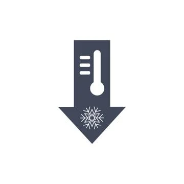 Cold temperature vector icon on white background Stock Illustration