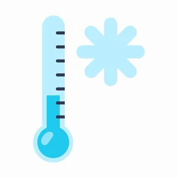 Cold temperature. Vector illustration in flat style isolated on white backg.. Stock-Illustration