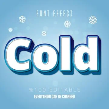Cold text, editable font effect Stock Illustration
