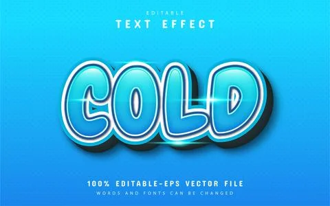 Cold text effect with blue gradient Stock Illustration