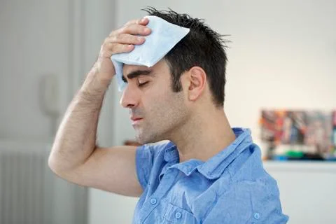 Cold therapy man Stock Photos