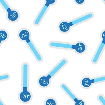 Cold thermometer icon seamless pattern background. Business flat vector illus Illustrazione stock