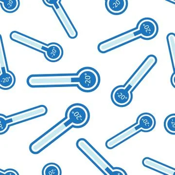 Cold thermometer icon seamless pattern background. Business flat vector illus Illustrazione stock