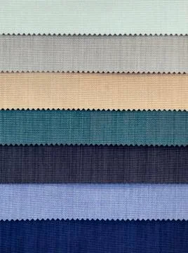 Cold tones fabric samples Stock Photos