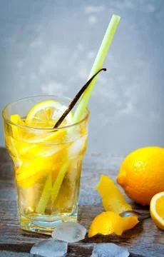 Cold vanilla lemonade Stock Photos