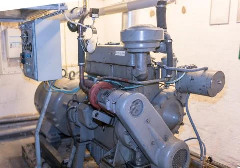 Cold war bunker backup generator Stock Photos