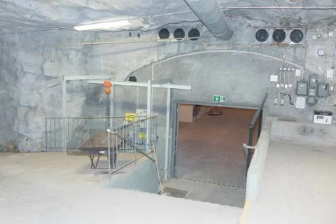 Cold war bunker  interior dorr Stock Photos