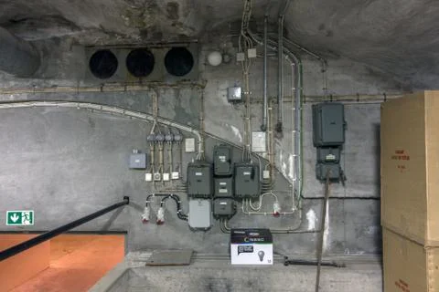 Cold war bunker  interior dorr Stock Photos