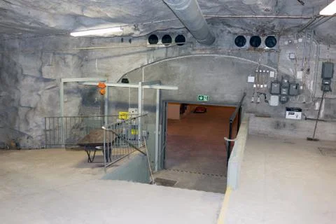 Cold war bunker  interior dorr Stock Photos