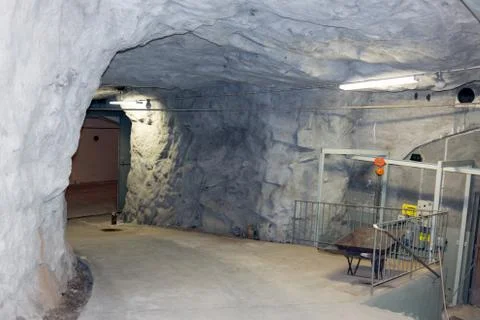 Cold war bunker  interior dorr Stock Photos
