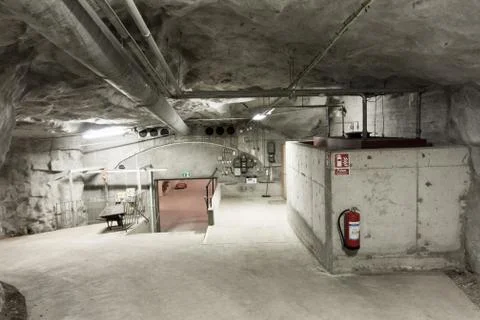 Cold war bunker  interior Stock Photos