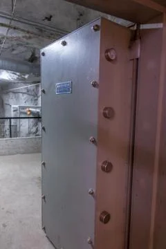 Cold war bunker  interior vault door Stock Photos
