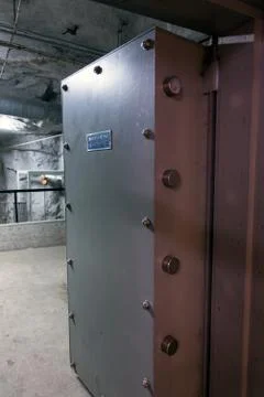 Cold war bunker  interior vault door Stock Photos