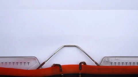 Cold war - phrase printed on an old typewriter in red letters, close up. Stock Footage 126644134