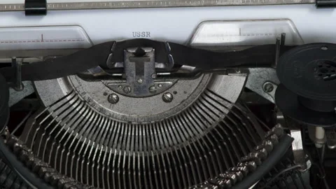 Cold war time. USSR being typed on vintage typewriter Stock Footage 185184897