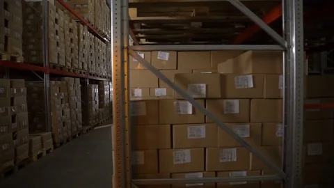 Cold warehouse for ice cream Stock Footage 80250863