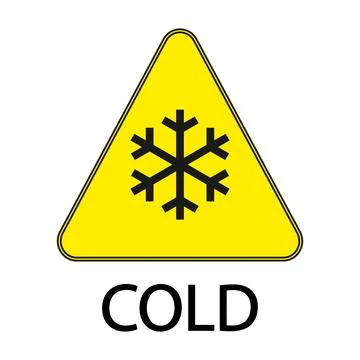Cold warning sign snow warning Stock Illustration