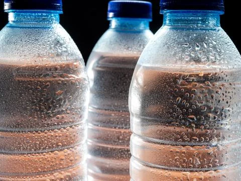 Cold water bottles Stock Photos