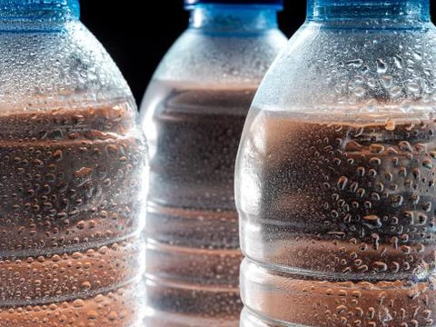 Cold water bottles Stock Photos